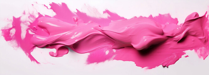 Obraz premium Abstract painting with pink brush strokes on white background with space for copy, banner orwallpaper
