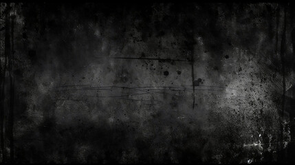 Black scratched grunge background, banner and wallpaper with space for text
