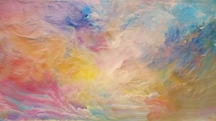 Foto auf Acrylglas Gemixte farben Oil paint textures as color abstract background, pattern, art print. Colorful pastel wallpaper.