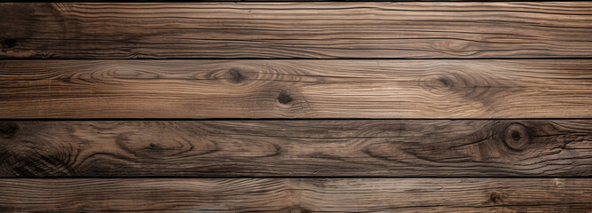 Naklejka premium Dark brown wooden texture and background. Horizontal slats with space for copy.