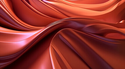 Red silk waves background 3d render. Gradient design element for backgrounds, banners, wallpapers, posters and covers