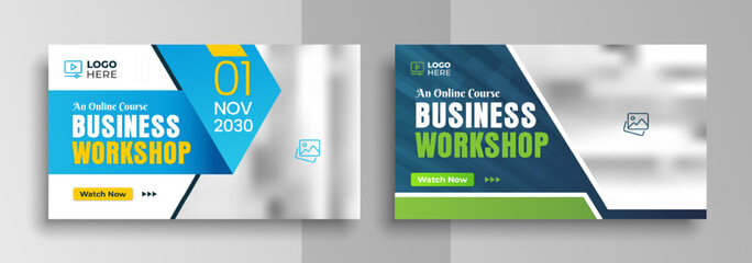 Youtube thumbnail for live workshop promotion templat, Editable YouTube Thumbnail