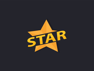 star with text yellow vector