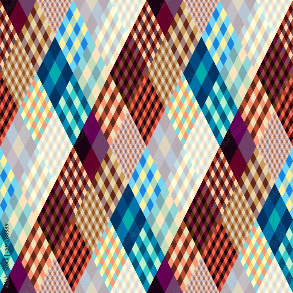 Poster Argyle seamless vector pattern background. Pattern of a rhombuses.