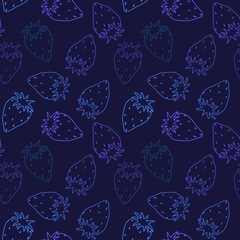 Cartoon fruit doodle seamless strawberry pattern for wrapping paper and fabrics and linens and kids clothes print