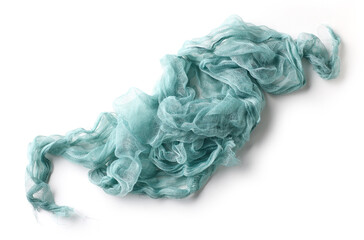 crumpled blue cotton napkin