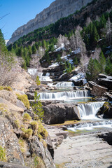 Fototapeta na wymiar waterfall in the river in Ordesa National Park in the spanish Pyrenees (long exposure)