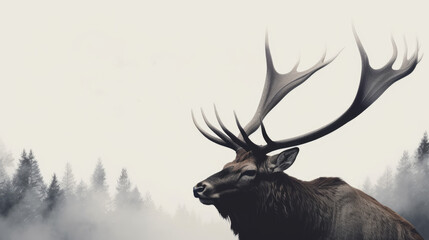 Ethereal deer illustration generative ai