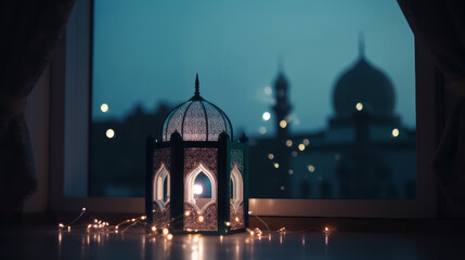 Fototapeta na wymiar Islamic Holiday Background. Illustration AI Generative