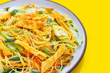 Chinese-styled fried noodle. Asian cuisine