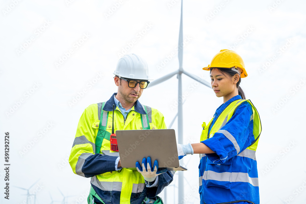 Poster wind turbine engineer,engineer maintains and controls wind turbine energy generation on wind turbine