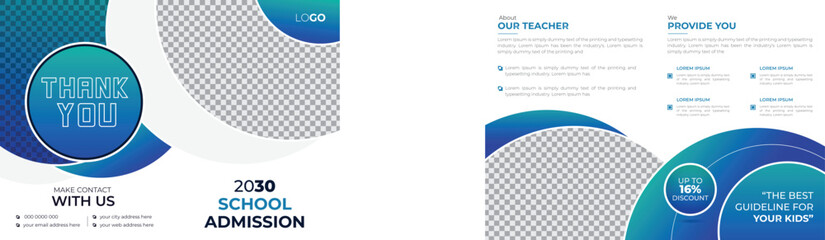 School Admission Registration Bifold Brochure 4 Page Design Template for School, College, University