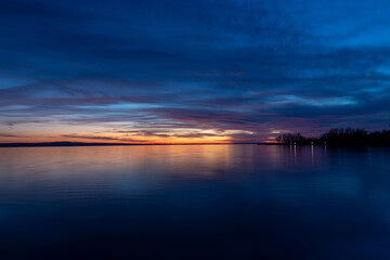 Beautiful sunrise at lake Balaton of Hungary