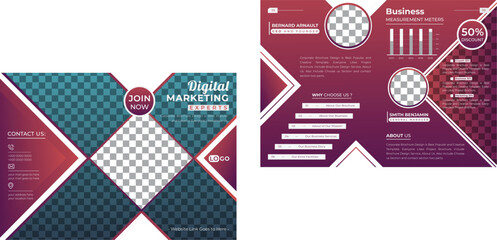 Corporate Creative Business Bifold 4 Page Brochure Flyer, Poster, Template