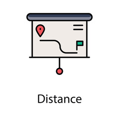 Distance icon. Suitable for Web Page, Mobile App, UI, UX and GUI design