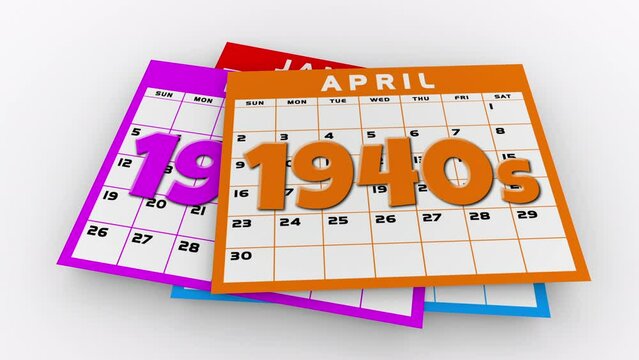 Through the Decades Years Calendars Time Passing Generations 3d Animation