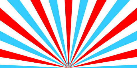 Fototapeta premium Pink and blue stipes pattern. Circus, carnival or festival background. Explosion, bang, boom, surprise comic effect. Bubble gum, sweet lollipop candy, ice cream texture. Vector flat illustration