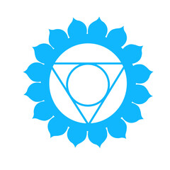 Symbol of Vishuddha (throat chakra) on white background