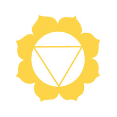 Symbol of Manipura (solar plexus chakra) on white background