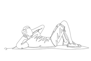 Sporty man doing exercise on white background