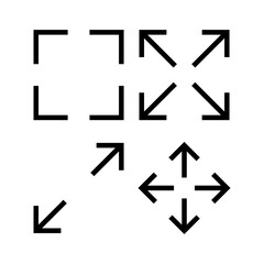 Fullscreen Icon vector illustration. Expand to full screen sign and symbol. Arrows symbol