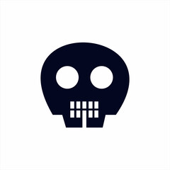 Simple skull silhouette logo design.