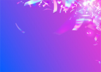 Fototapeta na wymiar Hologram Tinsel. Neon Glitter. Blur Element. Bright Foil. Violet Shiny Texture. Carnival Background. Unicorn Art. Party Christmas Gradient. Purple Hologram Tinsel