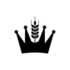 crown and wheat vector logo premium sign