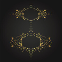 Decorative vintage frames and elements. Retro ornamental floral frame, ornaments and ornate border. Calligraphic frames. Vector for label, corporate identity, wedding invitation, card. Isolated