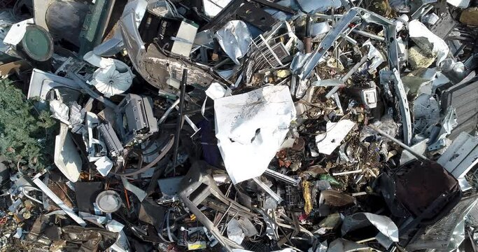 scrap metal in a collection yard