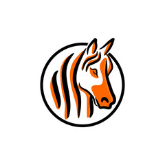 Vector of a abstract horse head design. Farm Animal. Horses logos or icons. Stock Vector