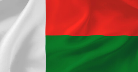 Flag of Madagascar. Flag of Madagascar
with a close-up. The flag is embossed.