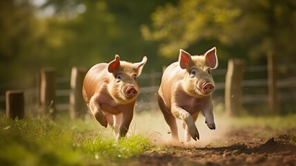The Playful Spirit of Hampshire Pigs