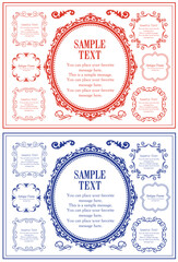 高級感のあるビンテージ調のフレームデザインセット　罫線　枠　ウエディング　ビンテージ　アンティーク	
