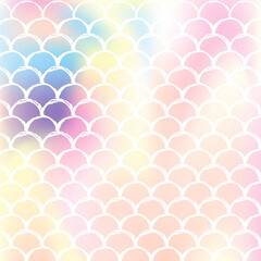 Holographic scale background with gradient mermaid.