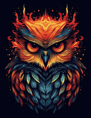Owl Logo, Paint, Water Color, Graphic Design, Logo Design, T Shirt Design. Generative AI