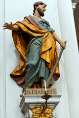 Figur des Judas Thaddäus in der der Basilika St. Vitus (Ellwangen)