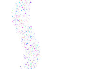 Rainbow Confetti. Birthday Texture. Retro Realistic Wallpaper. Hologram Effect. Unicorn Foil. Purple Disco Tinsel. Shiny Banner. Glitter Art. Blue Rainbow Confetti