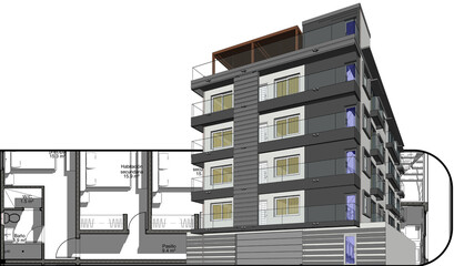 Four-Story Single Family Residence, Modern Urban Architecture, Stylish Exterior Facade, Innovative Design