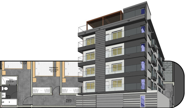 Four-Story Single Family Residence, Modern Urban Architecture, Stylish Exterior Facade, Innovative Design