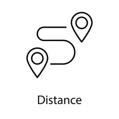 Distance icon. Suitable for Web Page, Mobile App, UI, UX and GUI design