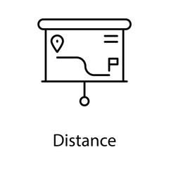 Distance icon. Suitable for Web Page, Mobile App, UI, UX and GUI design