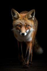 Fototapeta premium raposa em fundo preto 