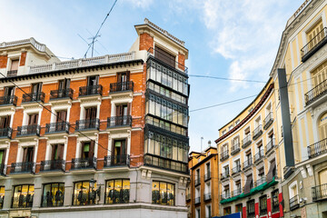 Historic Calle del Carmen street in madrid close to Puerta del sol