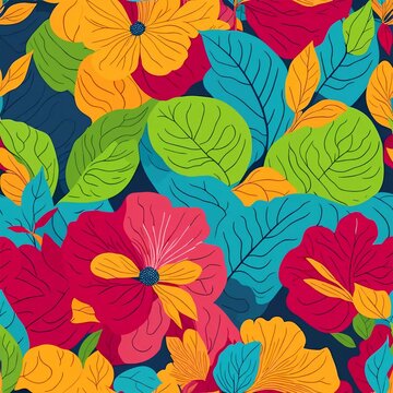 Floral Delights, Seamless Flower and Leaf Patterns for Stunning Repeating Designs © washingtonsou
