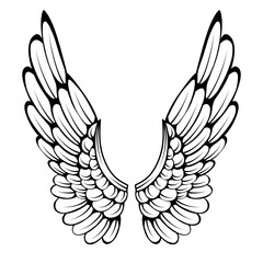 Vector angel wings tattoo design