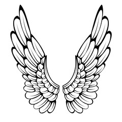 Vector angel wings tattoo design