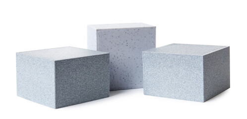 Decorative podiums isolated on white background