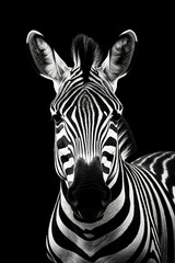 zebra em fundo preto 