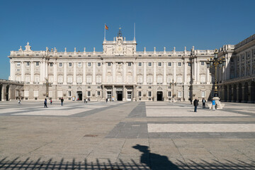 Fototapeta premium The Royal of Madrid at Plaza de la Armería, Spain